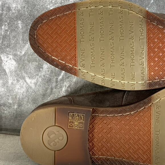 THOMAS & VINE Men\'s Brown Leather Hawthorn Apron Toe Tassel Loafers SZ 11 main image 10